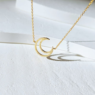 Gold Sterling Moon Necklace