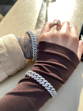 Men’s Silver Diamond Cuban Link Bracelet
