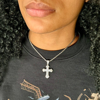 Silver Statement Cross Necklace