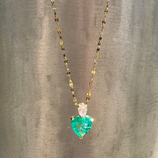 Emerald Crystal Heart Necklace