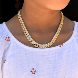 Kids' Gold Diamond Cuban Link Necklace