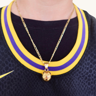 Basketball Pendant Figaro Necklace