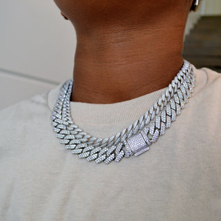 Kids' Silver Diamond Cuban Link Necklace