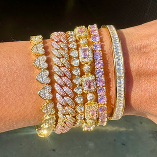 Rose Gold & Gold Mix Diamond Cuban Link Bracelet