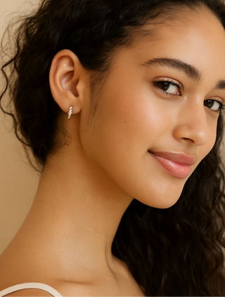 Silver Twisted Small Hoops