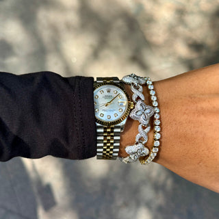 Silver Clover Infinity Link Bracelet