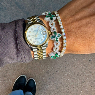 Green Clover Infinity Link Bracelet