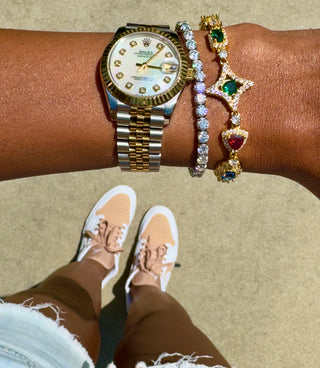 Multi-Gem Geometric Bracelet
