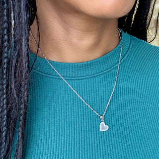 Silver Sparkling Heart Necklace