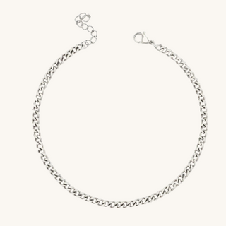 Silver Cuban Link Anklet
