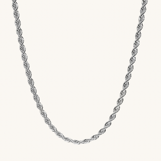 Men's Silver Rope Chain Necklace