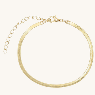 Gold Herringbone Anklet