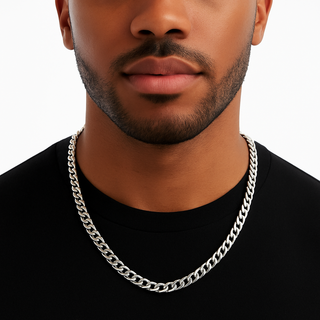 Men's Silver Cuban Chain Necklace