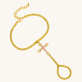 Custom Cross Hand Chain Bracelet