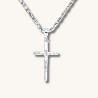 Men's Silver Crucifix Necklace