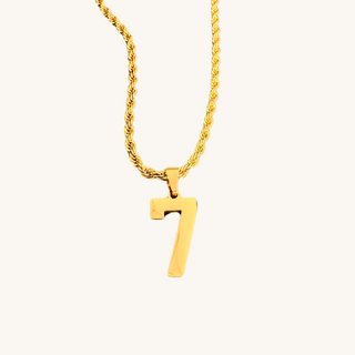 Gold Personalized Number Necklace