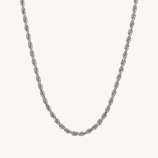 Men's Silver Rope Chain Necklace