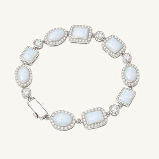 Silver Halo Opal Bracelet