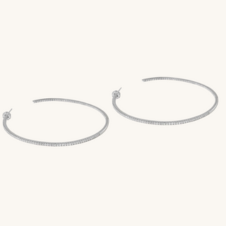 Silver Icy Minimalist Big Hoops