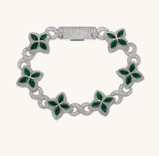 Green Clover Infinity Link Bracelet