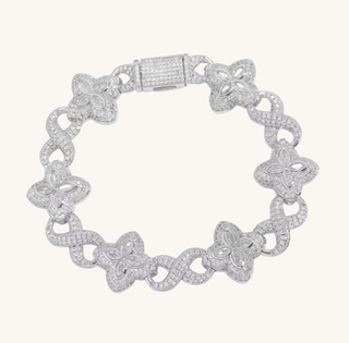 Silver Clover Infinity Link Bracelet