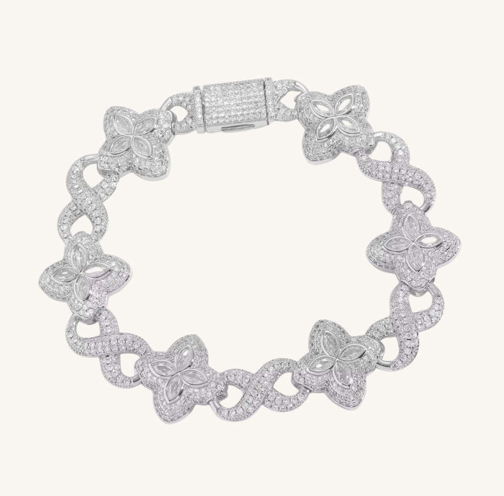 Silver Clover Infinity Link Bracelet | Gogo Lush