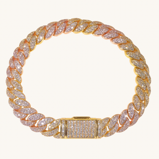 Rose Gold & Gold Mix Diamond Cuban Link Bracelet