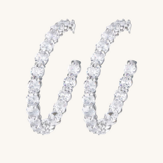 Silver Dazzling Hoops