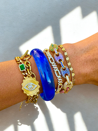 Blue Natural Jade Bangle