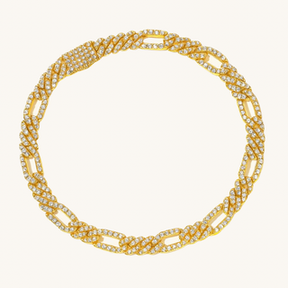 Gold Diamond Figaro Bracelet