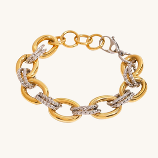 Mixed Metal Bold Link Bracelet