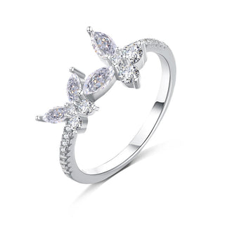 Silver Twin Butterfly Ring