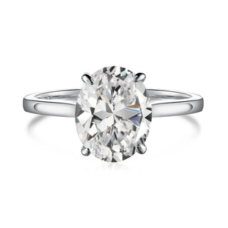 Classic Love Solitaire Oval Diamond Ring