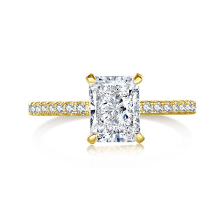 Gold Radiant Rectangle Diamond Ring