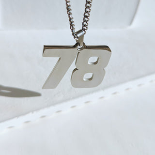 Silver Personalized Number Necklace