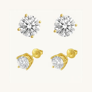 6mm Moissanite 925 Gold Earrings