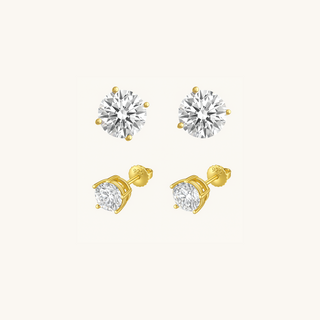 4mm Moissanite 925 Gold Earrings