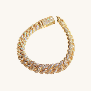 Gold Diamond Cuban Link Bracelet
