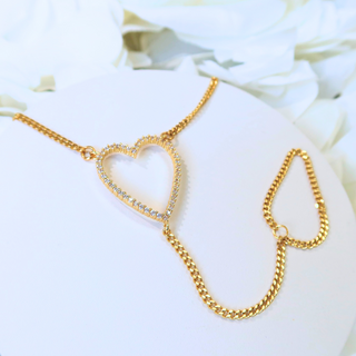 Custom Heart Hand Chain Bracelet