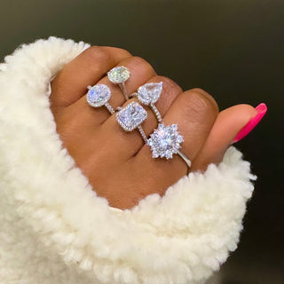 Rounded Halo Diamond Ring