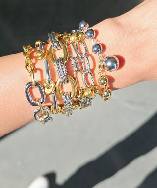 Mixed Metal Bold Link Bracelet