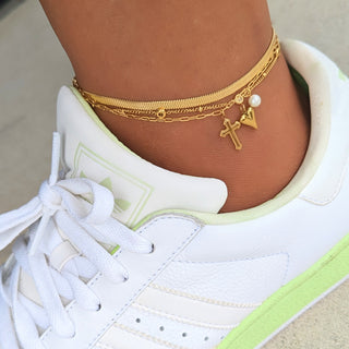 Gold Herringbone Anklet