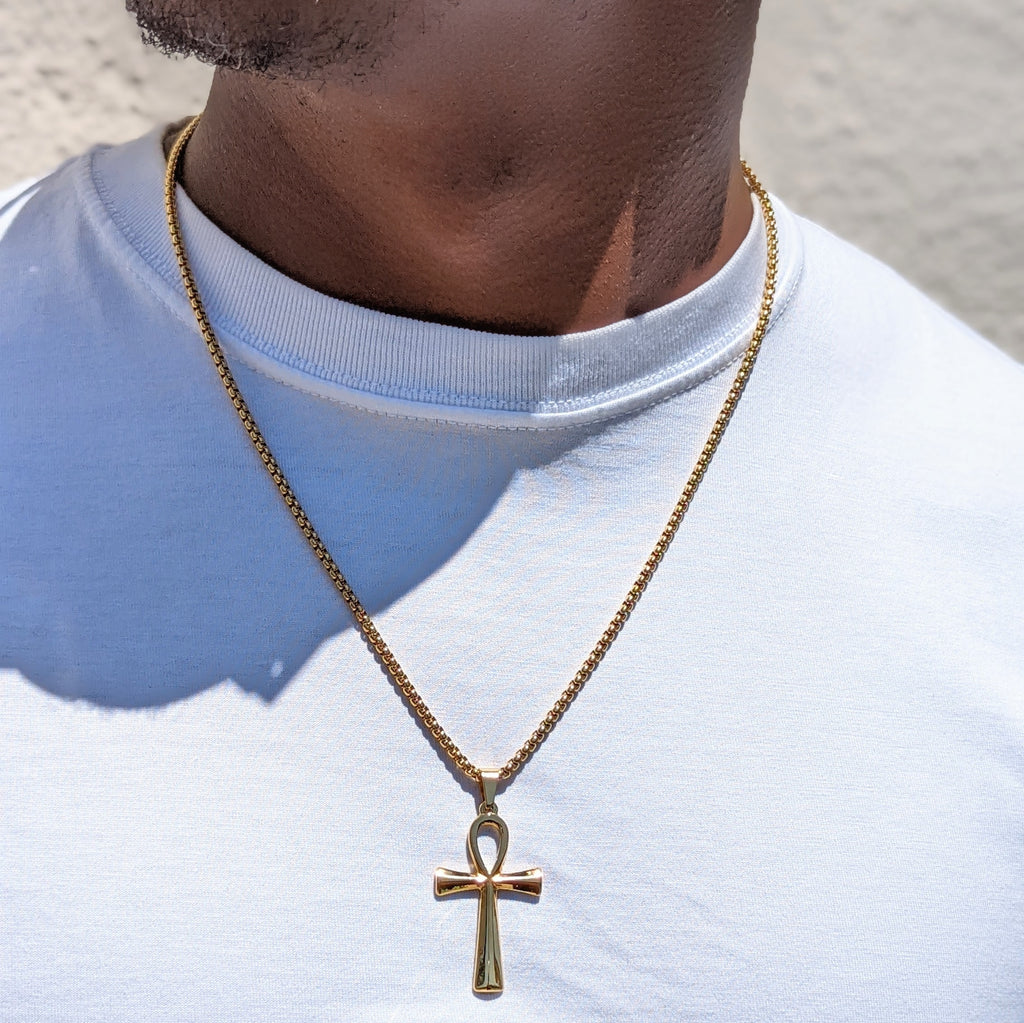 Men's Gold Ankh Necklace | Gogo Lush
