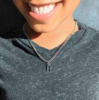 Unisex Kids' Steel Initial Necklace