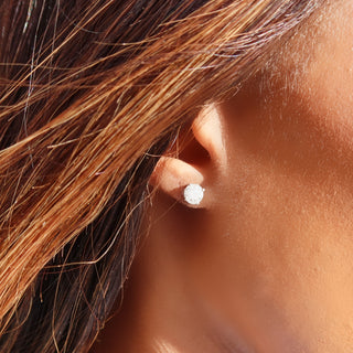 Silver Round Better Than Diamonds Studs