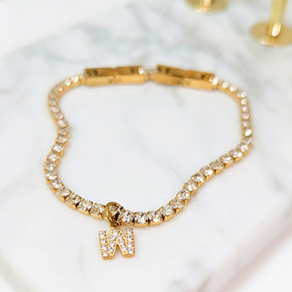 Diamond Letter Tennis Bracelet