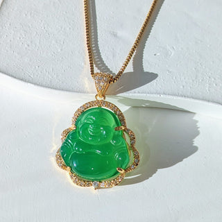 Genuine Green Jade Buddha Necklace