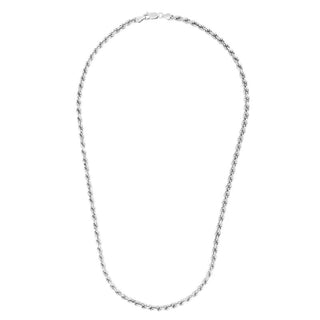 Men's Silver Rope Chain Necklace