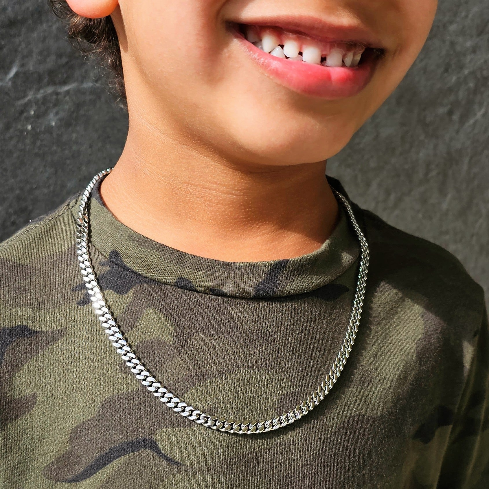 Kids' Silver Cuban Link Necklace - Main Image