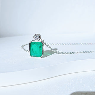 Sterling Silver Emerald Stone Necklace